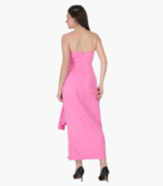 Solid Color Strapless Bodycon Maxi Dress - Image 5