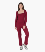Stylish Square Neck Full Jumpsuit - Image 2