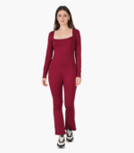Stylish Square Neck Full Jumpsuit