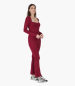 Stylish Square Neck Full Jumpsuit - Image 3
