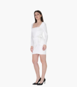 Stylish Long Sleeve Asymmetrical Hem Dress Women - Image 6