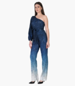 Blue One Shoulder Party Jumpsuit - Image 2