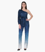 Blue One Shoulder Party Jumpsuit