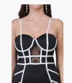 Stylish Contrast Color Sheath Dress Women - Image 4