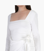 Stylish Long Sleeve Asymmetrical Hem Dress Women - Image 4
