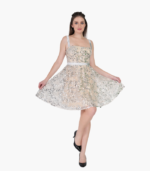 Girl’s Floral Apricot Sleeveless Mini Summer Party Dress