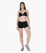 Girl’s Solid black Shorts & Bra set