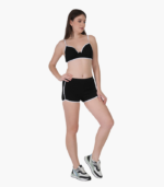 Girl’s Solid black Shorts & Bra set - Image 2