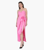 Solid Color Strapless Bodycon Maxi Dress